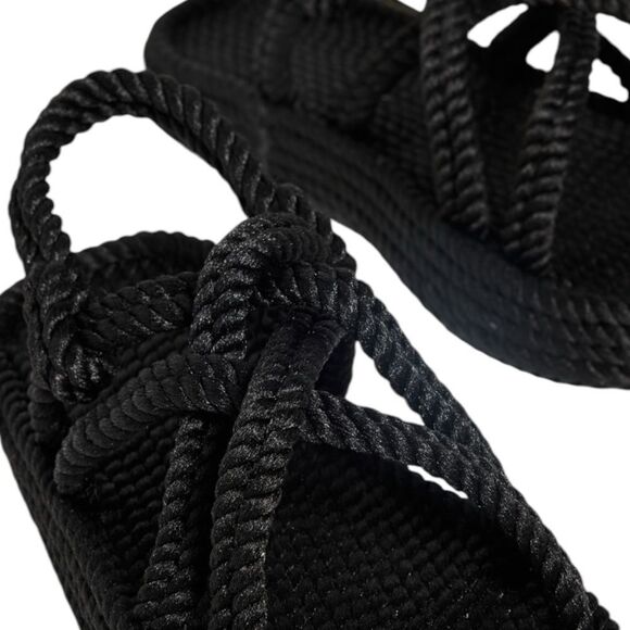 BOHONOMAD NIB Bodrum Platform Rope Sandal in Black Size 40 - Picture 8 of 8